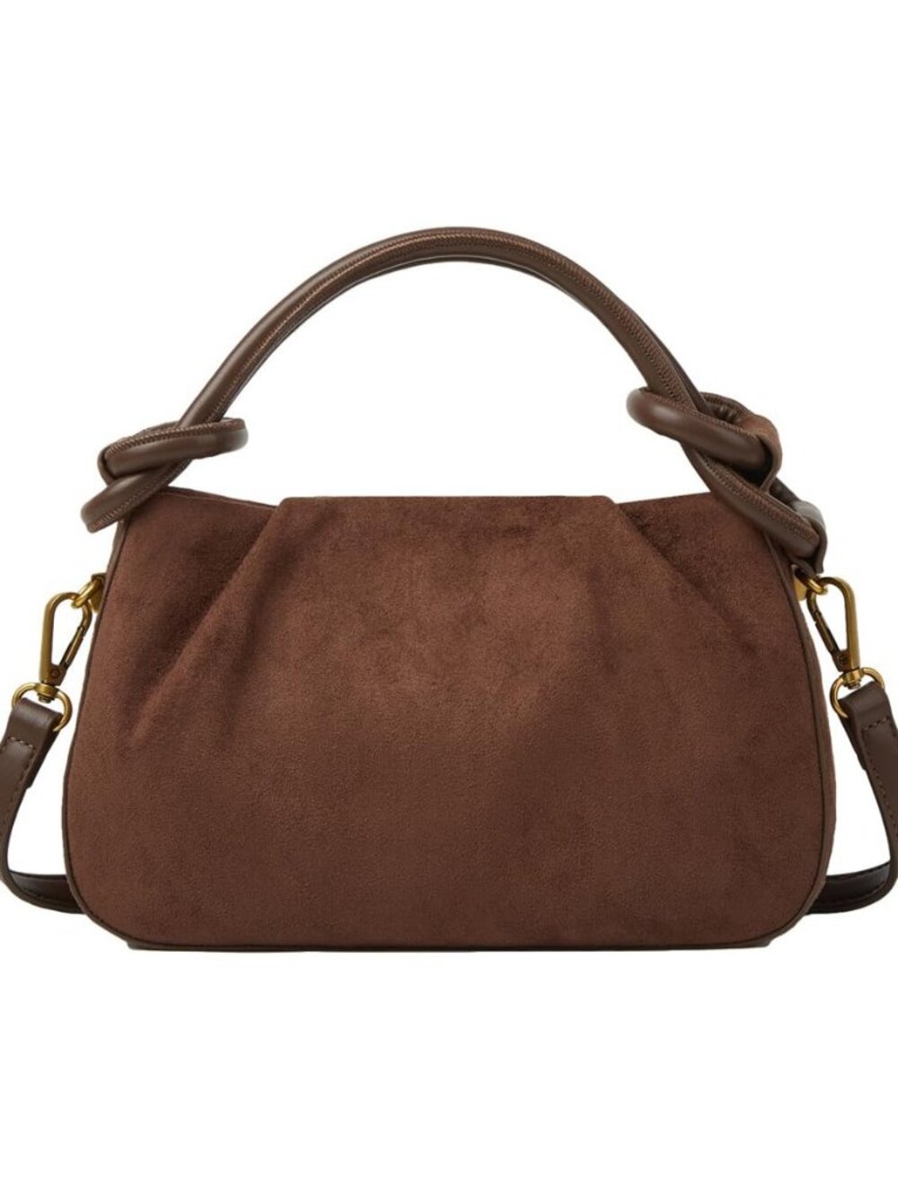 Women's Faux Suede Mini Crossbody Bag Crinkled Retro Small Square Purse 2026